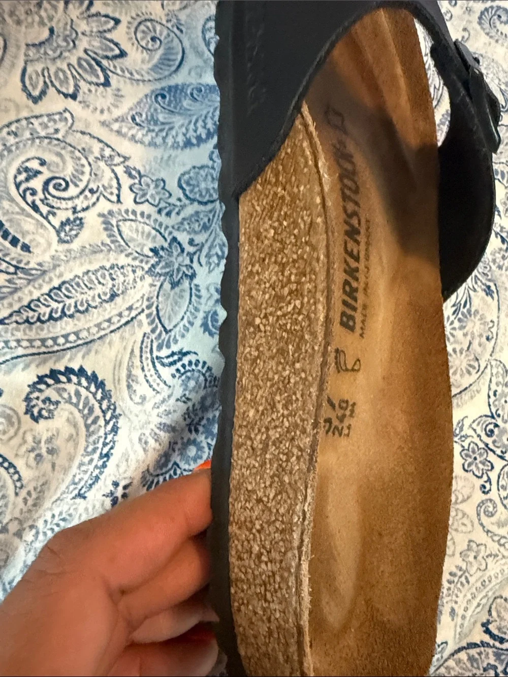 Birkenstock Black Slip-On Cork Footbed Sandals